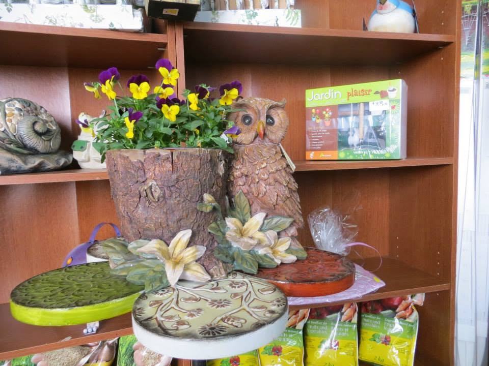 Pensées en pots au kiosque